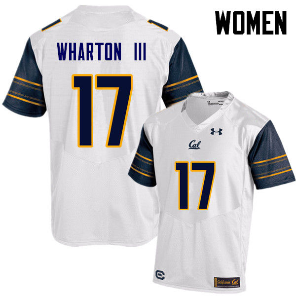 Women #17 Vic Wharton III Cal Bears (California Golden Bears College) Football Jerseys Sale-White